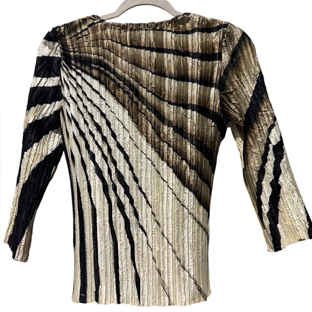 Alberto Makali Black Gold Crinkle Knit Beaded Top Women’s M Evening Artsy Y2K - Picture 6 of 12